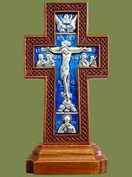 17131-1 Крест на подставке малый деревянный, эмаль